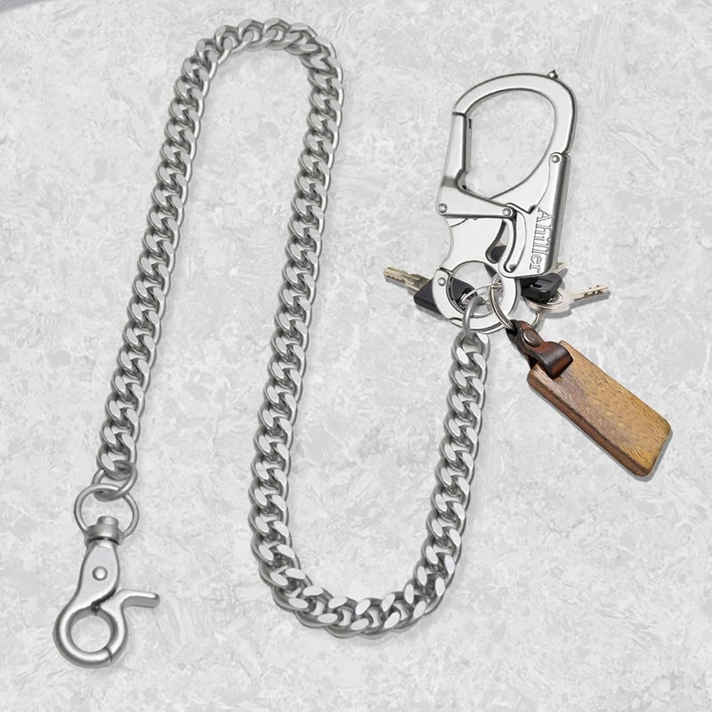 Ahiller Wallet Chain for Men, Lockable Carabiner with Tungsten Steel Taper, Heavy Duty Chain for Key Pocket Belt - Image 2